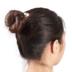 ヘアアクセサリーアイロンかんざしヘアフォークパーツ  プラチナ  63x10x1mm&nbsp;OHAR-TAC0002-01P