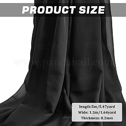 シフォンポリエステル生地  縫製アクセサリー用  ブラック  150x0.02cm&nbsp;DIY-WH0304-944B
