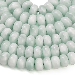 天然ガラスビーズ連売り  ロンデル  アクア  10.5~11x5.5~6.5mm  穴：1mm  約71個/連  15.55''（39.5センチメートル）&nbsp;GG-CBA007A-A02-B01