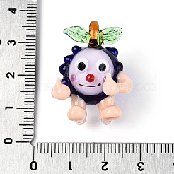 手作りランプワークペンダント  ラズベリーチャーム  ミッドナイトブルー  26.5~28.5x22.5~23.5x17~21.5mm  穴：3~3.8x1.5~3mm&nbsp;LAMP-T025-07B