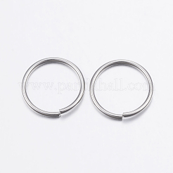 変色しにくい304ステンレススチール製オープン丸カン  ラウンド  ステンレス鋼色  18ゲージ  12x1mm  内径：10mm&nbsp;STAS-P151-05