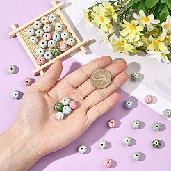 手作り磁器ビーズ20個  カボチャ  光沢釉の磁器  ミックスカラー  11.5~12x9.5mm  穴：2~2.5mm&nbsp;PORC-YW0001-52E