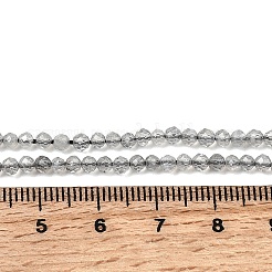天然石ラブラドライトビーズ連売り  多面カット  ラウンド  3mm  穴：0.7mm  約70個/連  7.87''（20センチメートル）&nbsp;G-H336-A08-02