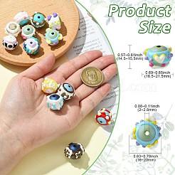 17Pcs 17 Colors Hand Painted Acrylic with Enamel Beads&nbsp;MACR-CJ0002-30