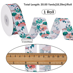 1 Roll Single Face Printed Polyester Grosgrain Ribbons&nbsp;SRIB-CY0001-12A