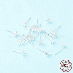 925 Sterling Silver Post Stud Earring Settings&nbsp;STER-P047-06B-S