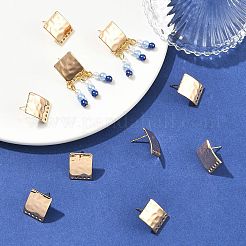 シェグレース 真鍮製スタッドピアス金具  長方形  カドミウムフリーと鉛フリー＆ニッケルフリー  長持ちメッキ  18KGP本金メッキ  16x12.5mm  穴：1.3mm  ピン：11x0.7mm&nbsp;XGRQ64386-863G