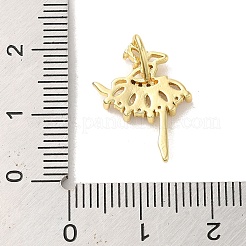 真鍮キュービックジルコニアチャーム  バレリーナ  14KGP本金メッキ  19x14x2mm  穴：5mm&nbsp;LS-KK-M278-12G