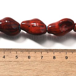 手作りの陶器ビーズ  ファンシーアンティーク施釉磁器  巻き貝  暗赤色  21~22.5x14.5~16x12~14mm  穴：2.5~3mm  約15個/連  12.36''（31.4センチメートル）&nbsp;PORC-S002-01B