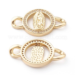 Brass Micro Pave Clear Cubic Zirconia Links Connectors&nbsp;ZIRC-Z014-03G