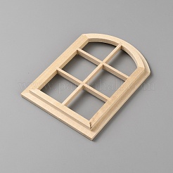 木製の窓  ドールハウスミニチュア  アーチ  ナバホホワイト  104x75x8mm&nbsp;DIY-WH0671-322
