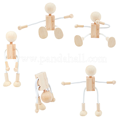 Unfinished Blank Wooden Robot Toys&nbsp;DIY-WH0097-05