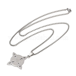 201 Stainless Steel Trinity Knot Wish Knot Pendant Necklaces for Men Women&nbsp;LS-NJEW-K283-36P