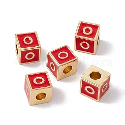 Rack Plating Brass Enamel Beads&nbsp;KK-B060-04G-03O