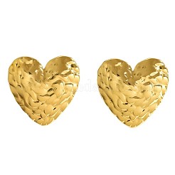 女性用304ステンレススチールスタッドピアス  ハート  ゴールドカラー  21.8x22mm&nbsp;WGCD99F-01