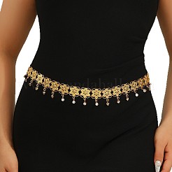 Ethnic Style Alloy Flower Link Chain Tassel Waist Body Chains&nbsp;FS-WG4F21D-03
