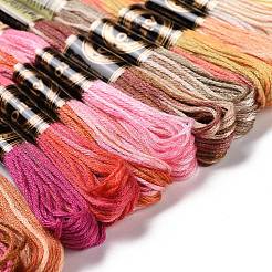 18 かせ 18 色 6 層ポリエステル刺繍糸  クロスステッチの糸  セグメント染めのグラデーションカラー  ミックスカラー  0.5mm  約8.75ヤード（8m）/かせ  18色  1 かせ/色  18 かせ/セット&nbsp;OCOR-M009-01C-02