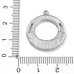 変色しない304ステンレススチールペンダント  ラウンドリングチャーム  ステンレス鋼色  24x21x2mm  穴：1.6mm&nbsp;STAS-M323-36P