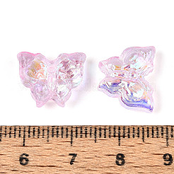 電気メッキ透明ガラスビーズ連売り  蝶  パールピンク  12x15x6mm  穴：0.9mm  約60個/連  23.39~23.62''（59.4~60センチメートル）&nbsp;EGLA-T029-06C