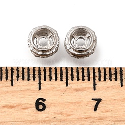 925 Sterling Silver Micro Pave Clear Cubic Zirconia Beads&nbsp;STER-F061-06P