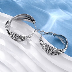 Brass Twist Hoop Earrings&nbsp;EJEW-R025-30P