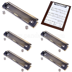 6袋 合金クリップボード クリップ  事務用品  アンティークブロンズ  30x120x8.5mm  穴：4.5mm&nbsp;FIND-CP0003-98B