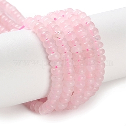 天然石ローズクォーツビーズ連売り  ロンデル  4~4.5x2~2.5mm  穴：1.2mm  約155~163個/連  15.16''~15.35''（38.5~39センチメートル）&nbsp;G-K343-C33-01