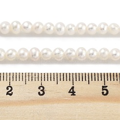 天然養殖淡水パールビーズ連売り  ポテト  フローラルホワイト  3.5~4mm  穴：0.5mm  約45~59個/連  6.89~7.68インチ（17.5~19.5cm）&nbsp;PEAR-C003-05C