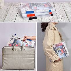 3Pcs 3 Colors Portable Transparent Plastic A4 File Box&nbsp;CON-SZ0001-15