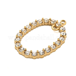 304 Stainless Steel Crystal Rhinestone Connector Charms&nbsp;STAS-L080-019G