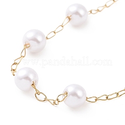 PVD Vacuum Plating 304 Stainless Steel Beaded Necklaces&nbsp;NJEW-E064-02G