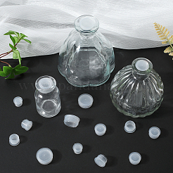 5種類のスタイルのプラスチックボトルストッパー50個  ワインボトル用  コラム  ホワイト  14.5~24.5x10~11mm  内径：9.5~19mm  10個/スタイル&nbsp;AJEW-GF0007-49