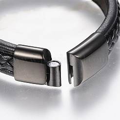 Braided Leather Cord Bracelets&nbsp;BJEW-H561-10C