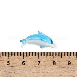 手作りランプワーク家の装飾  イルカ  ライトスカイブルー  22~23x9~10x11~12mm&nbsp;LAMP-A008-01B