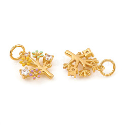 Brass Micro Pave Cubic Zirconia Charms&nbsp;KK-I672-44G