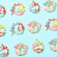 12Pcs 6 Styles Alloy Enamel Pendants&nbsp;ENAM-YW0005-31