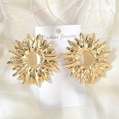 合金スタンドピアス  花  ゴールドカラー  57.5x57.5mm&nbsp;LS-EJEW-D300-02G-03