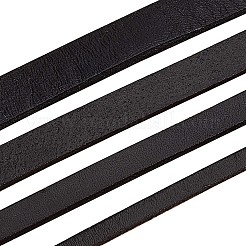平牛革紐  ジュエリー作りのための  ブラック  5x3mm&nbsp;WL-GF0001-09D-01