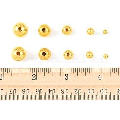 1377個 5スタイル ABSプラスチックビーズ  穴なし/ドリルなし  ラウンド  黄金メッキ  4~12mm&nbsp;OACR-FS0002-43