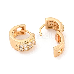 Brass Micro Pave Cubic Zirconia Hoop Earrings&nbsp;EJEW-A107-04A-KCG