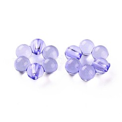 透明なアクリルビーズフレーム  花  ミディアムスレートブルー  16.5x15.5x6mm  穴：2mm  約674個/500g&nbsp;TACR-S153-01A-47