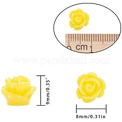 オペーク樹脂ビーズ  花  ミックスカラー  9x7mm  穴：1mm  160個/箱&nbsp;CRES-PH0023-25