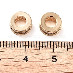 Brass Micro Pave Clear Cubic Zirconia Beads&nbsp;KK-U028-24G