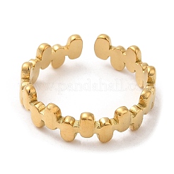 女性用304ステンレススチールオーバルカフリング  18KGP本金メッキ  usサイズ7（17.3mm）&nbsp;STAS-D085-21G