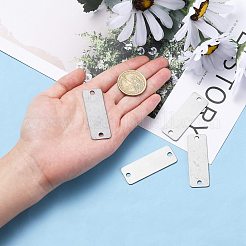 304ステンレススチールリンクコネクター20個  長方形  ステンレス鋼色  5x1.8x0.1cm&nbsp;AJEW-AR0001-12