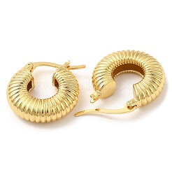 女性用ラックメッキ真鍮ラウンドフープピアス  鉛フリー＆カドミウムフリー  18KGP本金メッキ  21x19x6mm&nbsp;EJEW-K247-03G