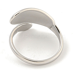 変色しない304ステンレススチール製オーバルオープンカフリング（女性用）  ステンレス鋼色  内径：17mm&nbsp;RJEW-A043-33P