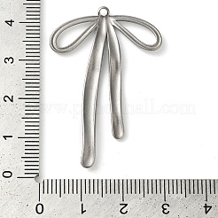変色しない304ステンレススチールペンダント  ちょう結びチャーム  ステンレス鋼色  42x28x2mm  穴：1mm&nbsp;STAS-Z074-02P-10