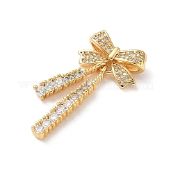 Brass Micro Pave Clear Cubic Zirconia Pendants&nbsp;KK-D504-24G