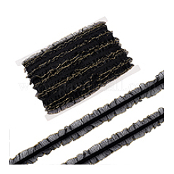 20mナイロン弾性プリーツレースリボン  衣類用アクセサリー  ブラック  1インチ（24~25mm）&nbsp;OCOR-WH0070-258A-01
